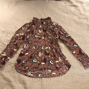 Ann Taylor Ruffle Neck Blouse